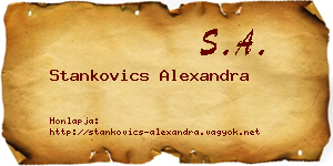 Stankovics Alexandra névjegykártya